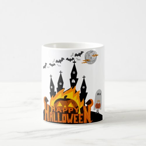 Happy Halloween Little Boo Pumpkin Ghost Mug