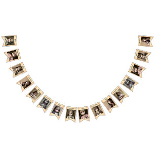 Happy Halloween Little Girl with Spooky Dolls Bunting Flags