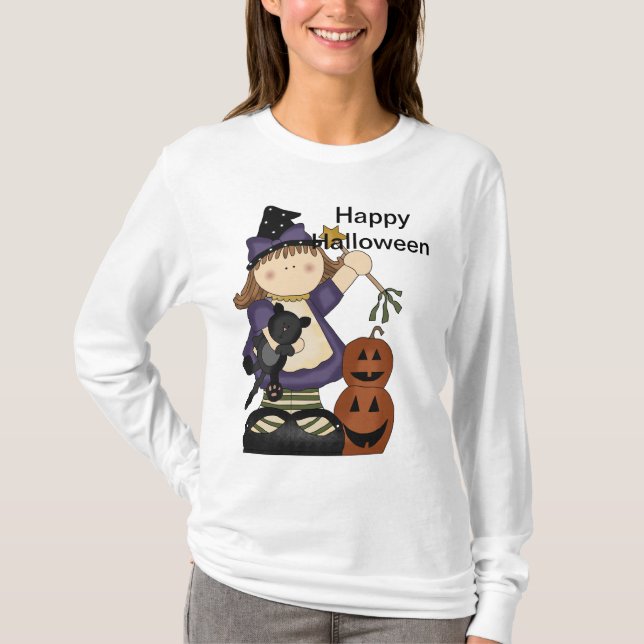 Happy Halloween Little Witch Long Sleeve T-Shirt (Front)