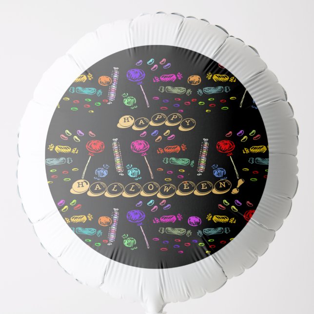 Happy Halloween Lollipops and Candy Pattern, ZSSG Balloon (Front)