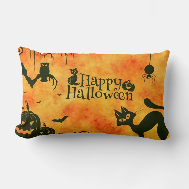 Happy Halloween Lumbar Pillow (Front)