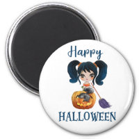 Happy Halloween magnet Girl Spooky mermaid magnet