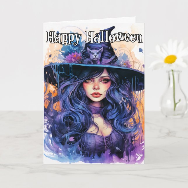 Happy Halloween | Majestic Witch Card (Small Plant)
