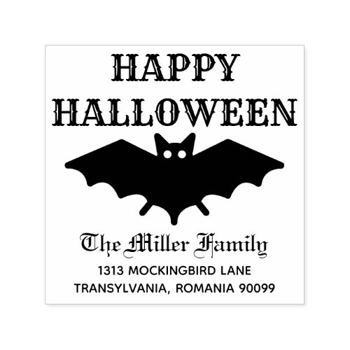 Happy Halloween Mansion Horror Return Address Self_inking Stamp