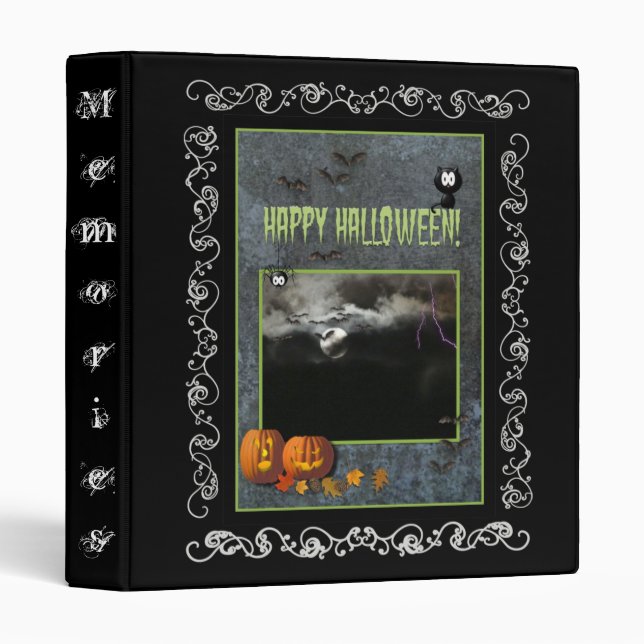 Happy Halloween Memories+Pumpkins/Bats Binder (Front/Spine)