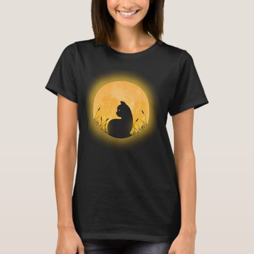 Happy Halloween Meowoween Cute Black Cat Party Cos T_Shirt