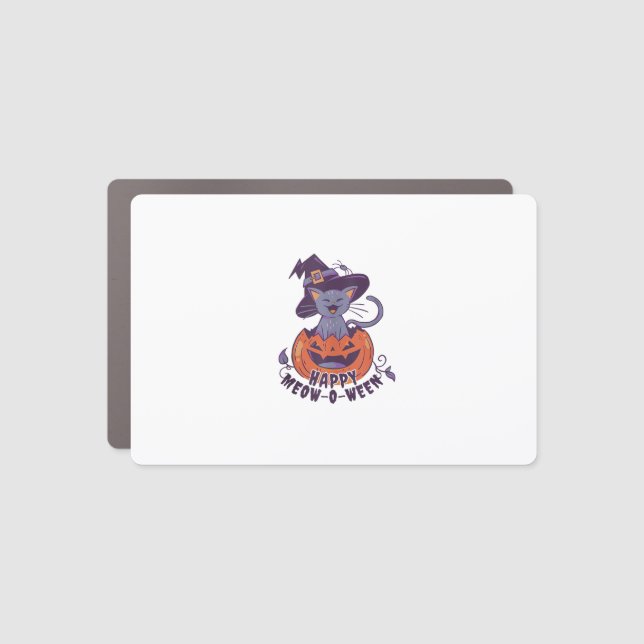 Happy Halloween Meowoween Tank Top Car Magnet (Front)