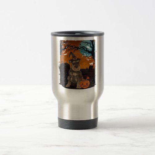 Happy Halloween Miniature Schnauzer Dog Halloween Travel Mug