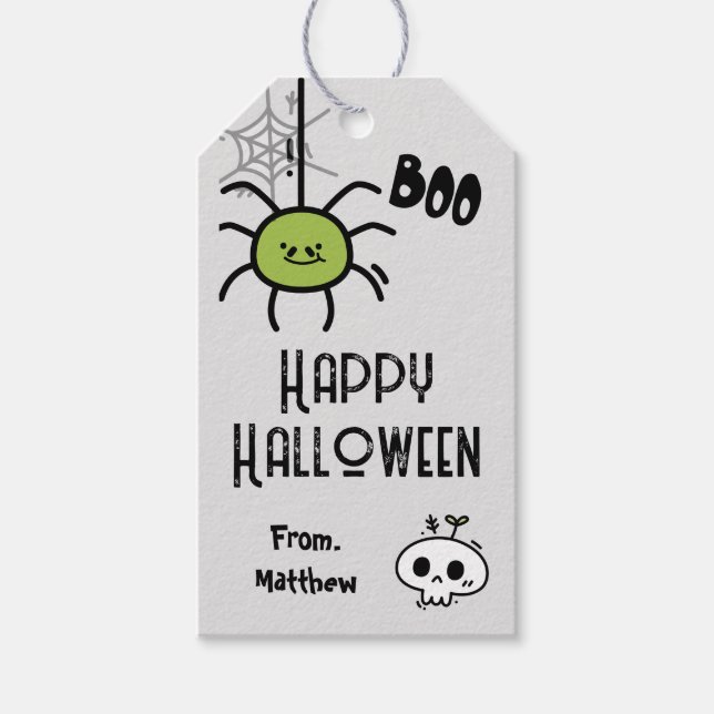 Happy Halloween modern custom gift tags (Front)