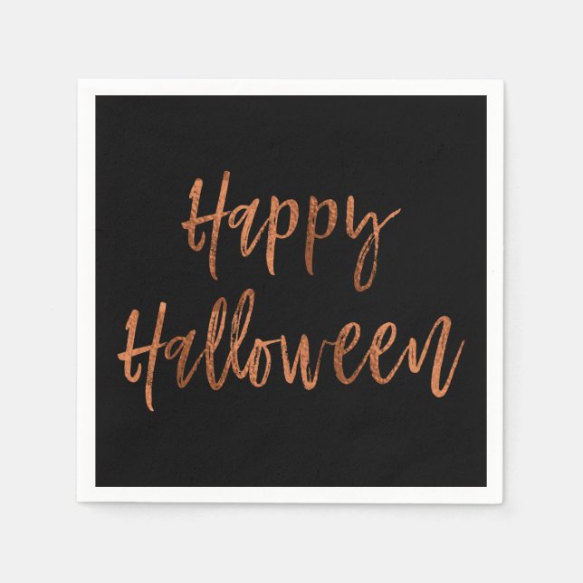 Happy Halloween Modern Halloween Napkins (Front)