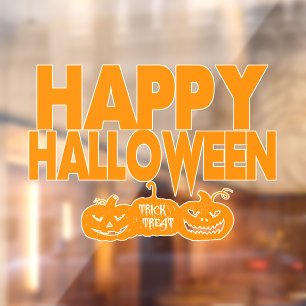 Happy Halloween Modern Pumpkins Window Cling