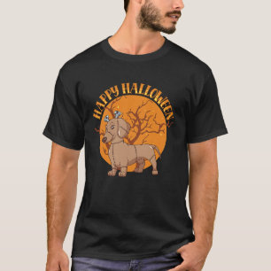 Happy Halloween Monster Dachshund  Dog Animal T-Shirt