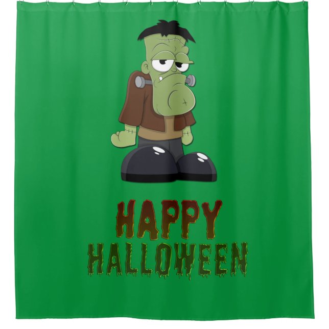 Happy Halloween Monster Shower Curtain (Front)