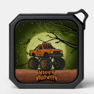 Happy Halloween Monster Truck with bats and moon Bluetooth Speaker