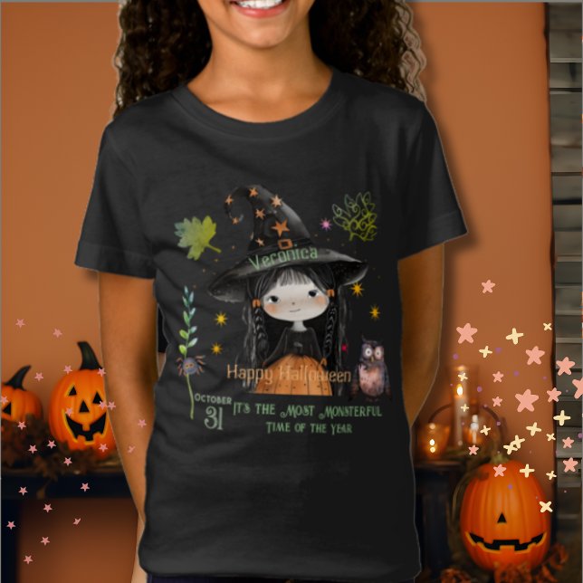 Happy Halloween Monsters Cute Witch T-Shirt (Happy Halloween Monsters Cute Witch T-Shirt)