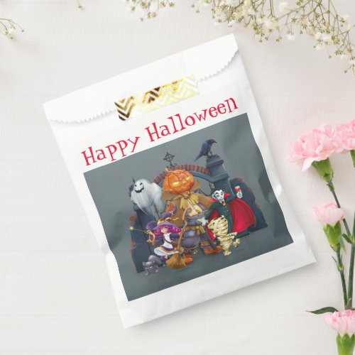 Happy Halloween Monsters   Favor Bag