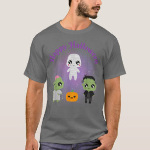 Happy Halloween Monsters Mommy Frankenstein Zombie T-Shirt