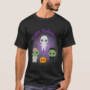 Happy Halloween Monsters Mommy Frankenstein Zombie T-Shirt