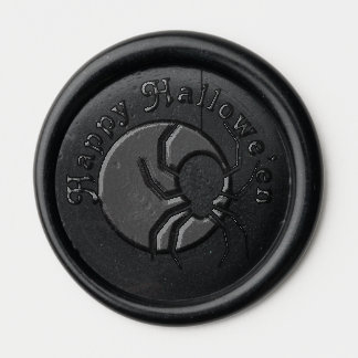 Happy Halloween Moon and Creepy Spider Wax Seal Sticker