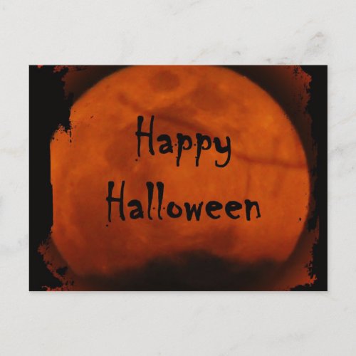 Happy Halloween Moon Postcard