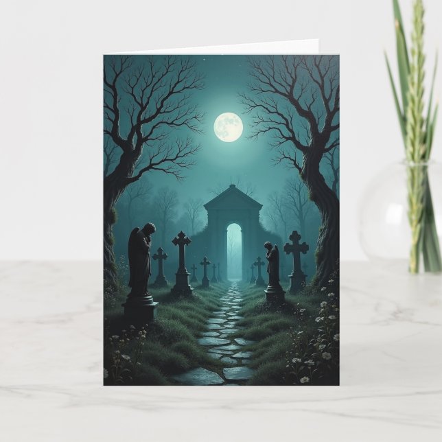 Happy Halloween Moonlit Path Card (Front)