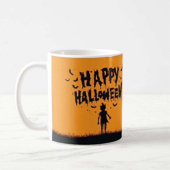 Happy Halloween:Mug with Mysterious Silhouette Coffee Mug (Left)