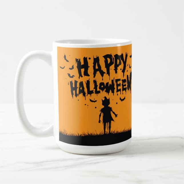 Happy Halloween:Mug with Mysterious Silhouette Coffee Mug (Left)