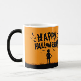 Happy Halloween:Mug with Mysterious Silhouette Color Morph Mug