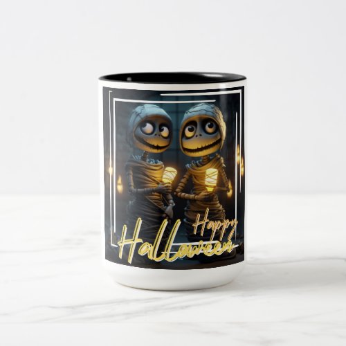 Happy Halloween Mummies 2 Two_Tone Coffee Mug