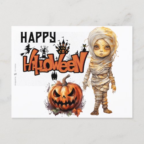 Happy Halloween Mummy Holiday Postcard
