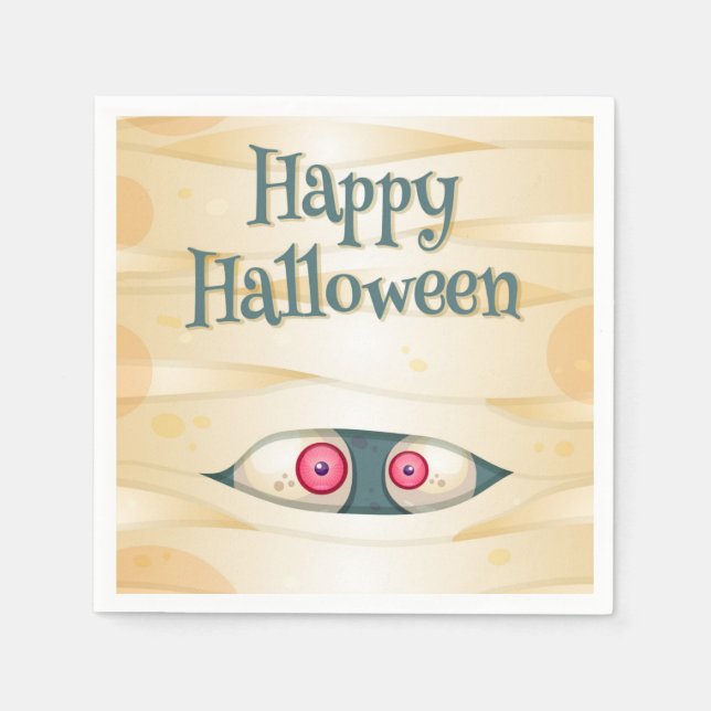 Happy Halloween Mummy Napkins (Front)
