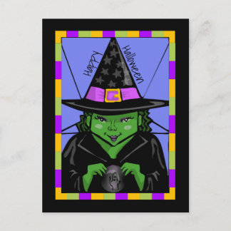 Happy Halloween Mystic Witch Postcard