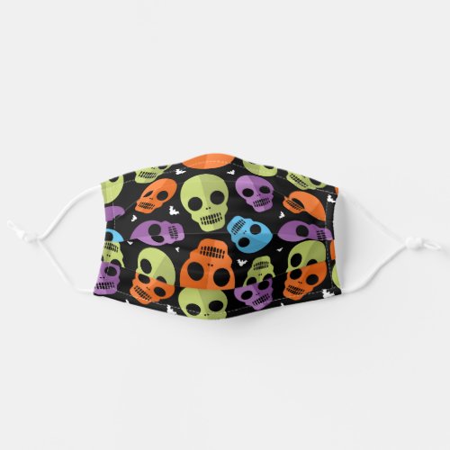 Happy Halloween  Neon Skeleton Faces Adult Cloth Face Mask