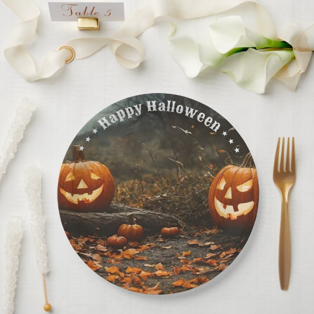 Happy Halloween Night Collection Paper Plates (Wedding)