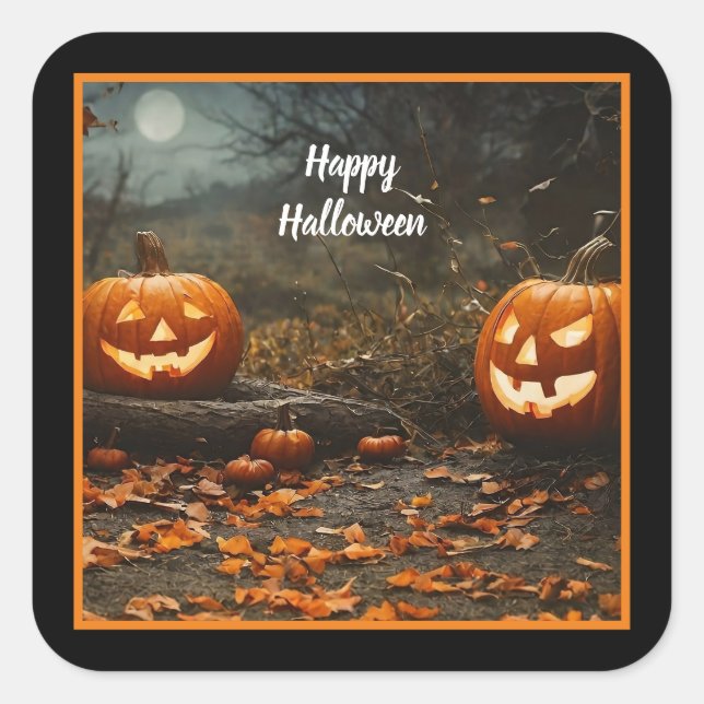 Happy Halloween Night Collection Square Sticker (Front)
