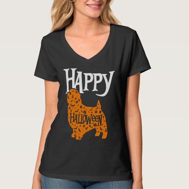 Happy Halloween Norfolk Terrier T-Shirt (Front)