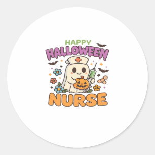 Happy Halloween Nurse Shirt � Cute Spooky Medical Classic Round Sticker
