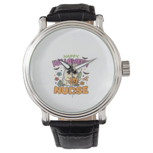 Happy Halloween Nurse Shirt Cute Spooky Medical W Watch