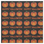 Happy Halloween Orange and Black Pumpkin Patch Fabric