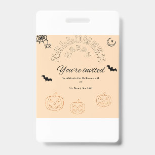 Happy Halloween orange and cute Badge