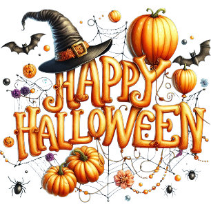 Happy Halloween Orange Balloon Letters Pumpkins Latte Mug