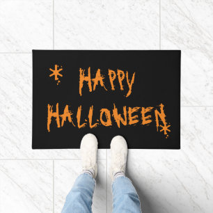 Happy Halloween, Orange Black Doormat