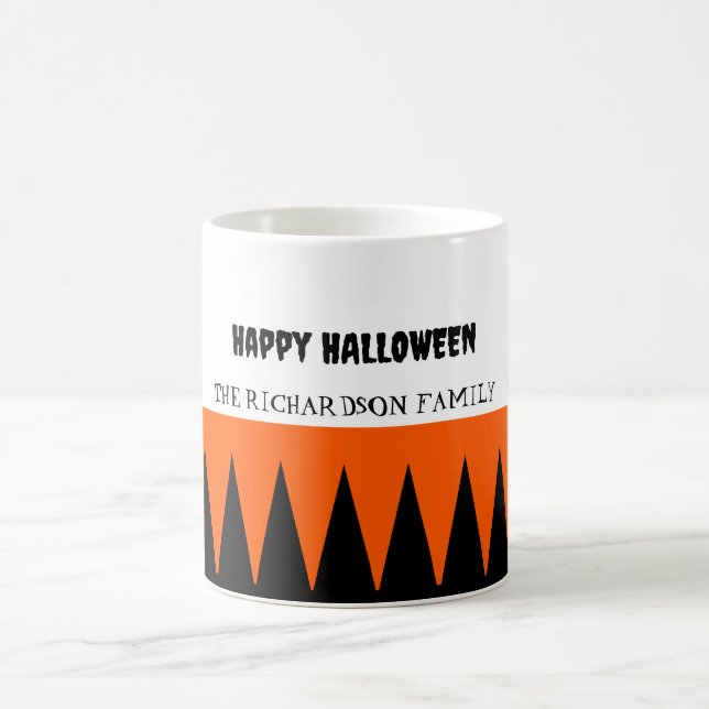 Happy Halloween Orange Black Personalized Coffee Mug (Center)