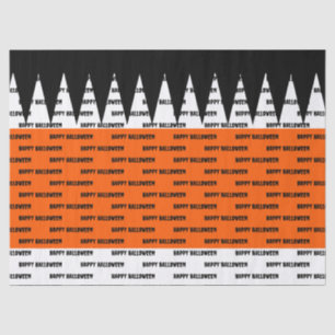 Happy Halloween Orange Black Personalized Tissue Paper