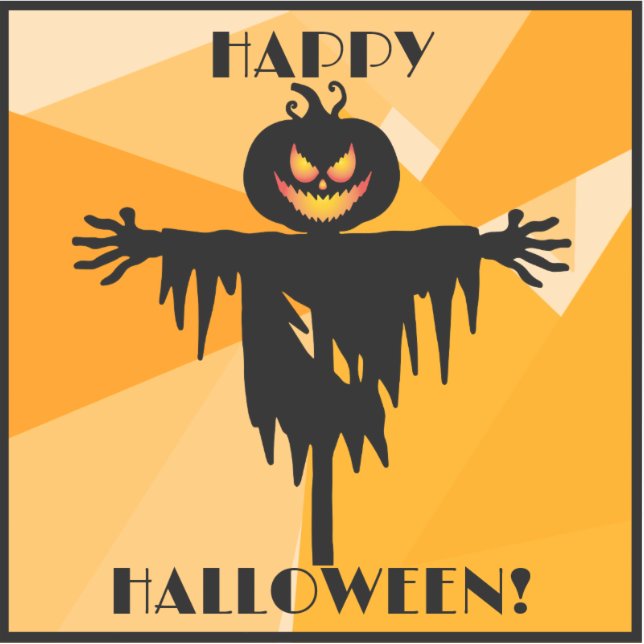 Happy Halloween Orange Black  Sticker (Front)