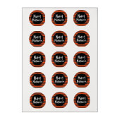 Happy Halloween Orange Black Striped Fun Font Edible Frosting Rounds (Sheet)