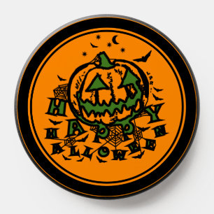 Happy Halloween Orange Green PopSocket