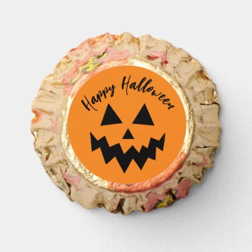 Happy Halloween Orange Jack o Lantern Pumpkin Face Reeses Peanut Butter Cups