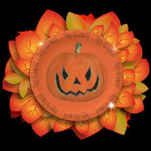 Happy Halloween Orange Jack Pumpkin Face Party Paper Plates