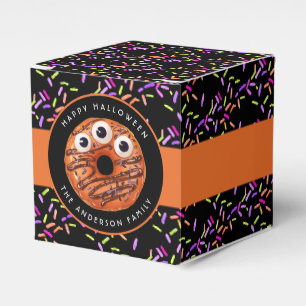 Happy Halloween Orange Monster Donut Sprinkles Favor Boxes